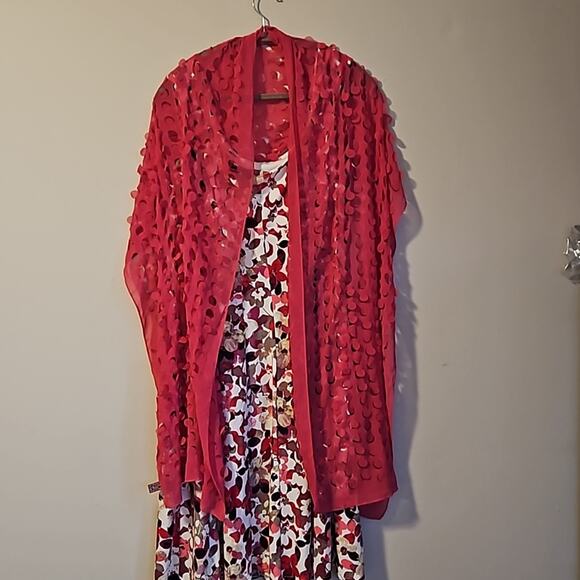 Dressbarn Floral Dress size 14 and Coordinating Scarf - Picture 3 of 13
